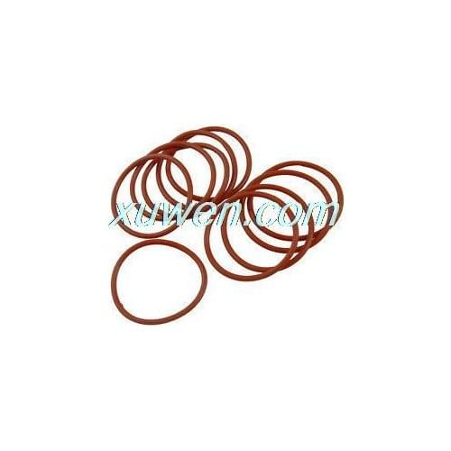 10 Pcs 40mm OD 2 5mm Thickness Red Silicone O Ring Oil Seals