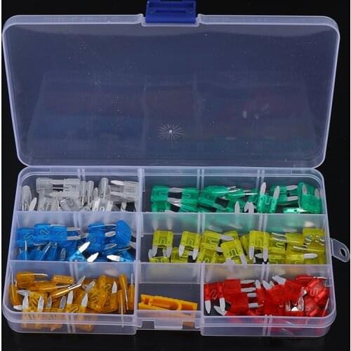120 pcs/lot Mini Blade Fuse Assortment Set Auto Car Motorcycle SUV FUSES Kit CN3