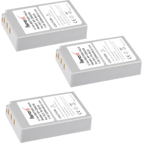 3x 2200mAh PS-BLS5 BLS-5 BLS5 BLS50 Replacement Li-ion Battery for Olympus PEN E-PL2,E-PL5,E-PL6,E-PL7,E-PM2,E-M10,E-M10 II