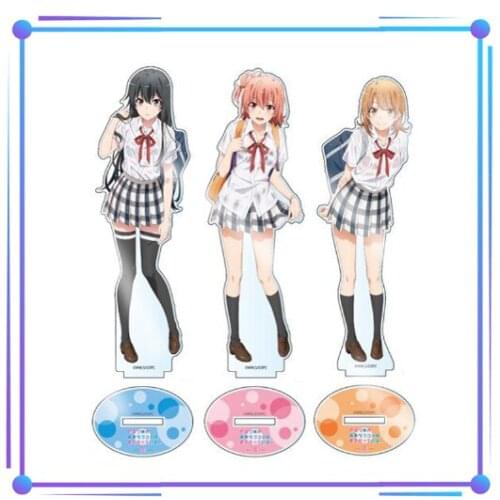 Anime My Teen Romantic Comedy SNAFU Yukinoshita Yukino School Uniform Series Stand Figure Model Plate Display Desk Decor Gifts