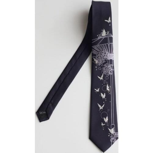 Free Shipping New Male mens Original design purple tie students gift necktie [Rain Lane] silver butterfly oil paper umbrella