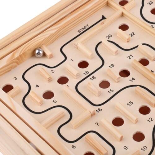 Kids Children Traditional Wooden Labyrinth Toy Maze Board Game Complete Set