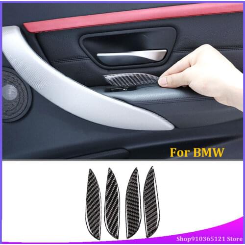 For BMW 3 Series GT F30 F33 F34 F35 2013-2019 Carbon Fiber Car Interior Door Handle Sequins Trim Stickers Accessories