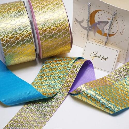 3 Inch 75 mm Printed Holographic Foil Ribbon 50 Yard Craft Suppliers I5402066