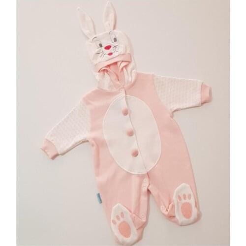 Jaju Baby Pink Velvet Rabbit Jumpsuit