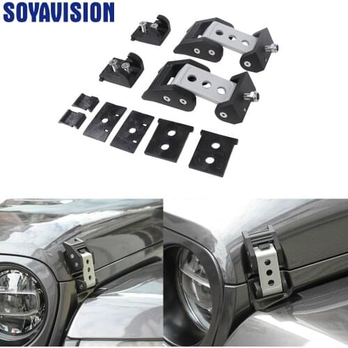 JL Hood Latches Aluminum Hood Catch Latch Set for Jeep Wrangler JL 2018 2019 JLU Sahara Freedom Sport/Sport S