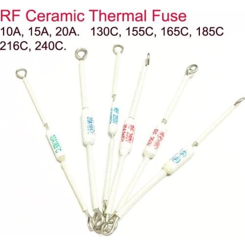 5pcs 200pcs RF Rice Cooker Ceramic Thermal Fuse Cutoff 250V 10A/130C/155C/165C/185C 15A/20A/185C 20A/216C/240C