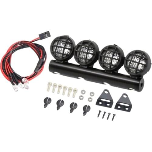 1/24 4Led Metal Roof Lamp Kit for Axial SCX24 AXI90081 Vehicles Crawler