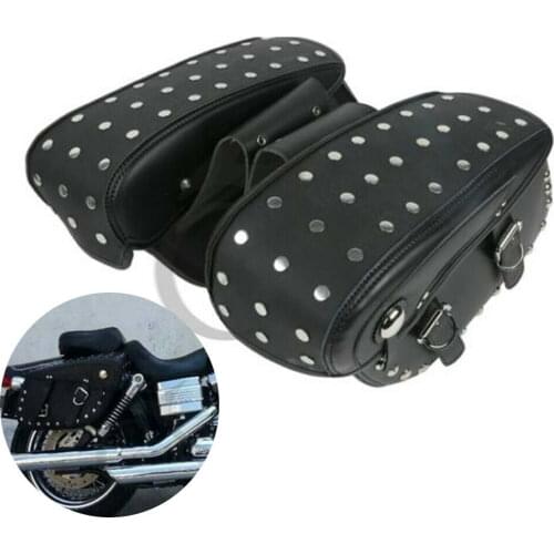 Motorcycle Leather Saddlebags For Harley Dyna 2008-2017 Sportster 1982-2018 XL883 XL1200 Softail 1984-1999