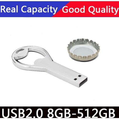 Metal Bottle Opener Usb Flash Drive Pen Drive 2.0 8gb 16gb 32gb 64gb Pendrive Memory Stick Card Drives Gift Gifts 512GB 1TB 2TB