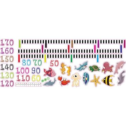 Lovely Cartoon Pattern Baby Child Growth Height Measurement Chart Wall Sticker Art Decals for Household Decorations