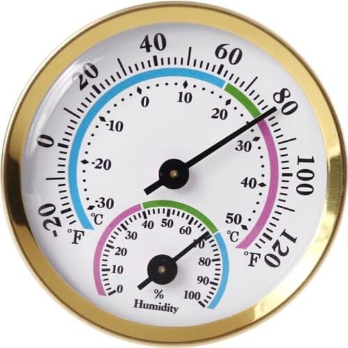 Mini Thermometer Hygrometer -20~120 °F (-30~50 ℃) Temperature Humidity Gauge Analog Hygrometer Outdoor Indoor Home Room Offices