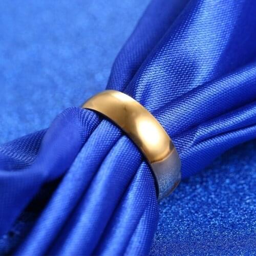 RIR Fashion Simple Ring Gold Stainless Steel Finger Rings For Women & Men Jewelry Gift Size 7 9 10 12 Choose