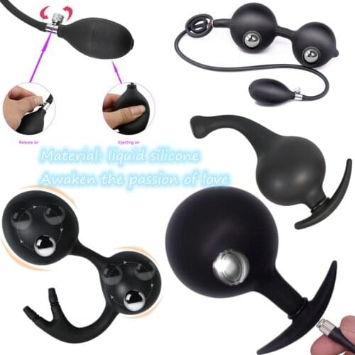 Inflatable Anal Dildo Plug Expandable Butt Plug With Pump Adult Products Silicone Sex Toys for Women Men Anal Dilator Massager