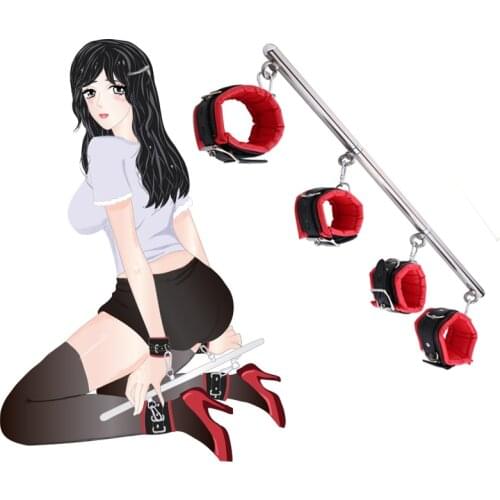 Bdsm Female Slave Bondage Erotic Handcuffs Shackles With Steel Spreader SM Tools Sex Intimate Toys For Two Sex Shop For Couples
