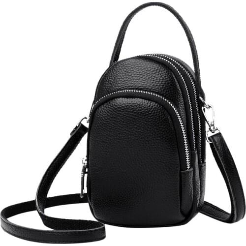 New Womens Bag Genuine Leather Mobile Phone Bag Mini Crossbody Bag Small Handbag And Purses