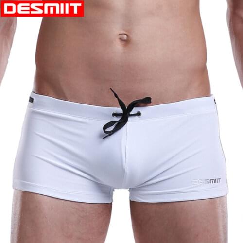Desmiit Swimwear Mens Swimming Trunks Sexy Gay Swimwear Man Swimsuit Boxer Briefs Beach Bathing Suits Sport Swim Shorts sunga