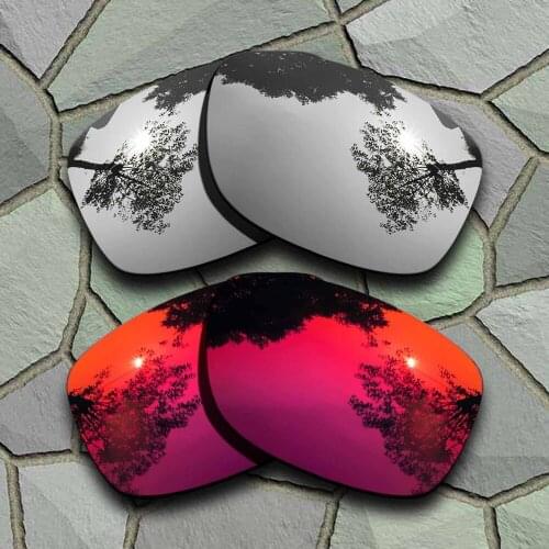 Chrome&Violet Red Sunglasses Polarized Replacement Lenses for Oakley Jupiter Squared
