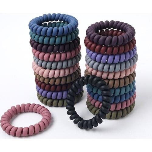 1PC Colorful Telephone Wire Hair Bands Women Girls Hair Accessories Rubber Band Headwear Hair Rope Spiral Hair Ties headwear