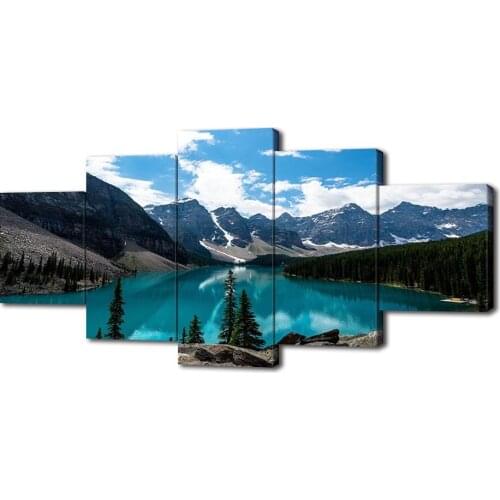 Modern Canvas Painting World Reflected Posters and Prints Wall Art Picture for Living Room Home Decor with Frame