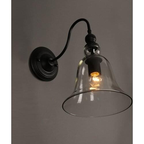 Continuous System Rural Wall Lamp Bedroom Bedside Industry Wind Wall Lamp Café Balcony Aisle Crystal Small Bell Wall Lamp