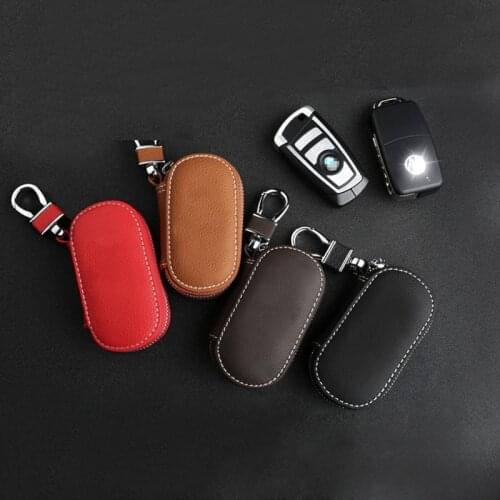JOORMOM Universal Car key pack zipper bag fashion cowhide waist key bag Home key pack