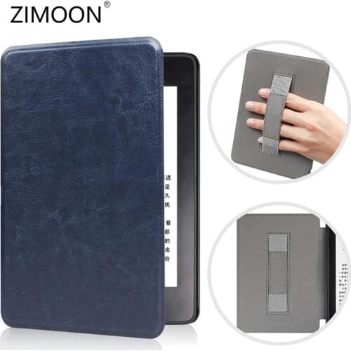 Smart Case for Amazon Kindle Paperwhite 4 PU Leather Tablet Cover with Hand Holder for Paperwhite 10th PQ94WIF 2018 Released