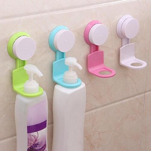 Bathroom Shower Gel Hanger Suction Cup Shampoo Organizer Wall Mounted Rack Shelf