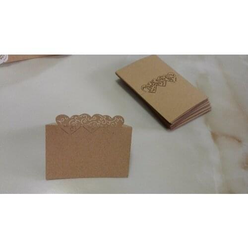 Vintage Love Heart Laser cut place card, kraft paperboard wedding,engagement ,birthday party table Seating Number cards, 200PCS