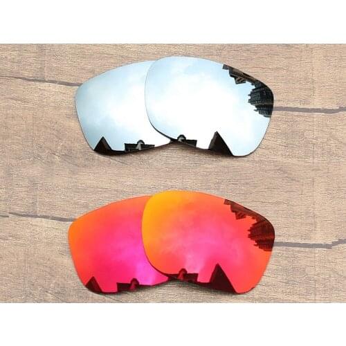 Vonxyz 2 Pairs Ruby Mirror & Chrome Mirror Polycarbonate Replacement Lenses for-Oakley TwoFace Frame