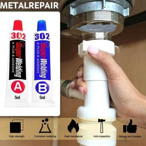 20g Ab Repair Gel Mix Red And Blue Adhesive Industrial Heat Resistance Cold Weld Metal Repair Paste For Metals Multiple Surfaces