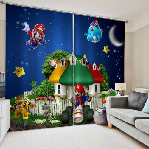 Customized 3d curtains cartoon curtains Bedroom living room windproof thickening blackout fabric