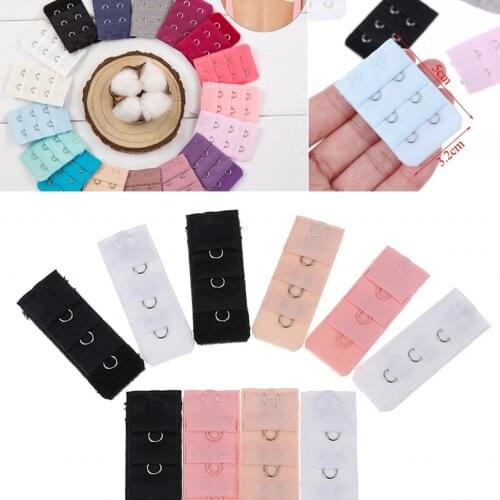 2021 New Female 3 Rows 2 Hooks Or 1 Rows 3 Hooks Bra Extender Clasp Extension Elastic On Strap Soft Bra Band For Women