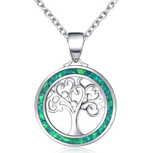 Opal necklace womens European and American jewelry necklace pendant