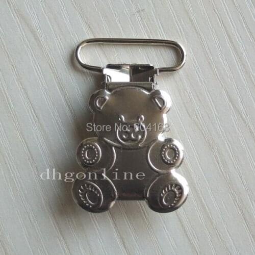 100 PCS Bear 1" 25mm Mitten Clip Suspender Webbing Paci Pacifier Holder