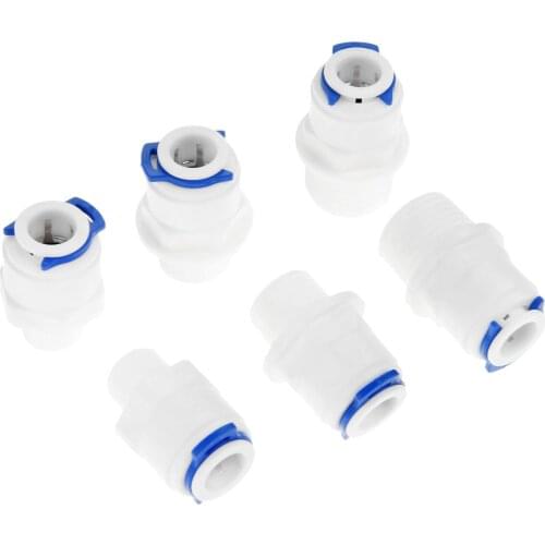 2Pcs Reverse Osmosis RO Water Straight Pipe Fitting 3/8" OD Hose 1/4" 1/2" 3/8"BSP Male Thread Plastic Quick Coupling Connector
