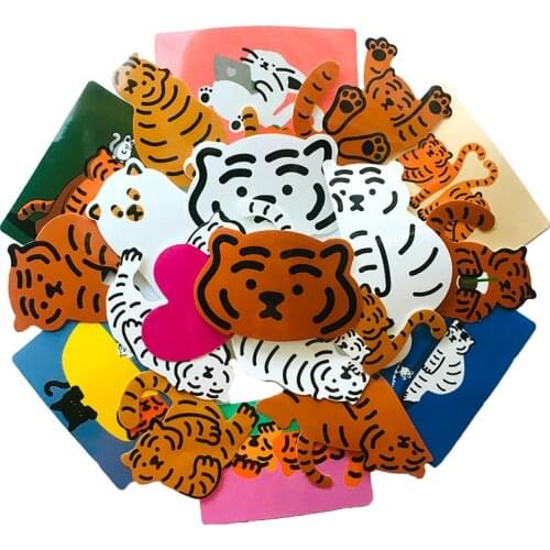 20pcs/Pack Embarrassed Little Tiger Stickers Waterproof Skateboard Motorcycle Guitar Luggage Laptop Bicycle Sticker Kids Toys