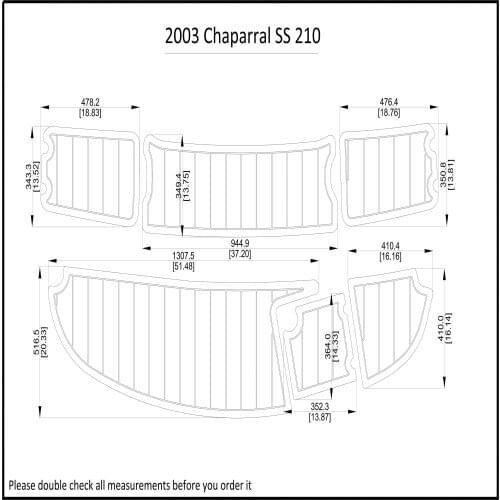 2003 Chaparral SS 210 Swim Step & Transom Pad Boat EVA Teak Decking 1/4" 6mm