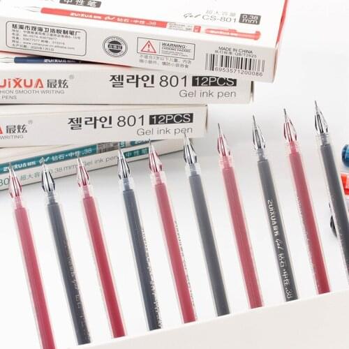 36 Pcs Diamond Head Creative Gel Pen 0.38mm Black Blue Red Pen Wholesale Japanese Stationery For School Supplies