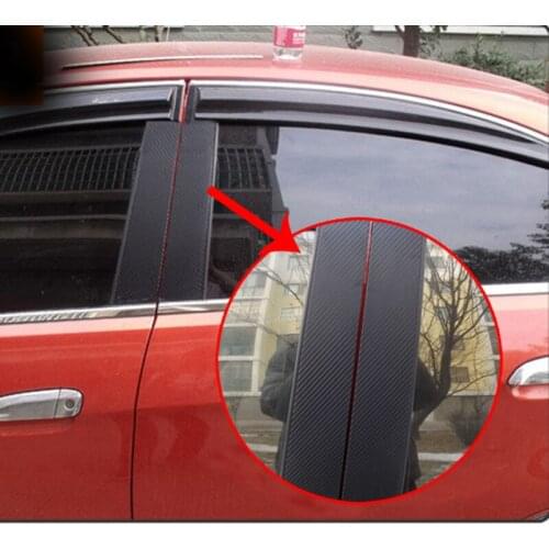 4pcs for Chevrolet sail 2010-2014 B column Middle glass column Carbon fiber sticker