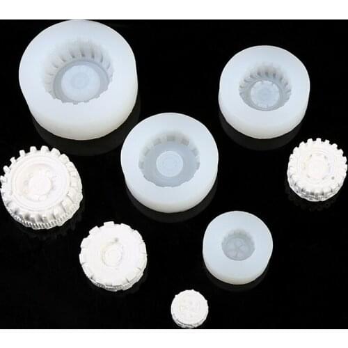 4 PCS Set 3D Car Wheel Silicone Material Handmade Candle Mold DIY Fodant Cake Making Supplies Mold Home Decoration Art Tools