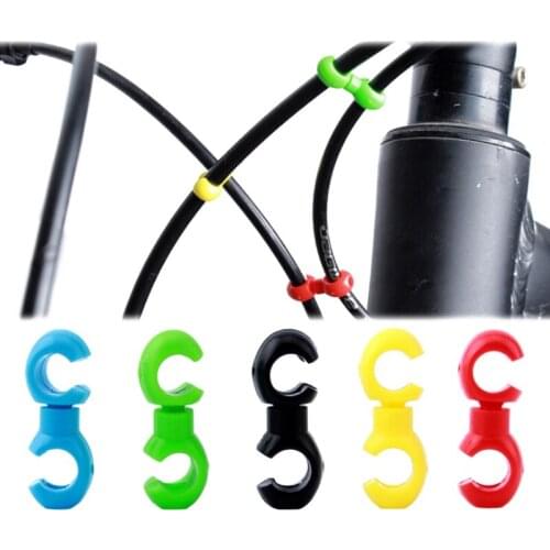 5pcs Rotatable Brake Line S Style Buckle Bike Brake Derailleur Shift Cable Line Tube Pipeline Storage Device Ring Claspz