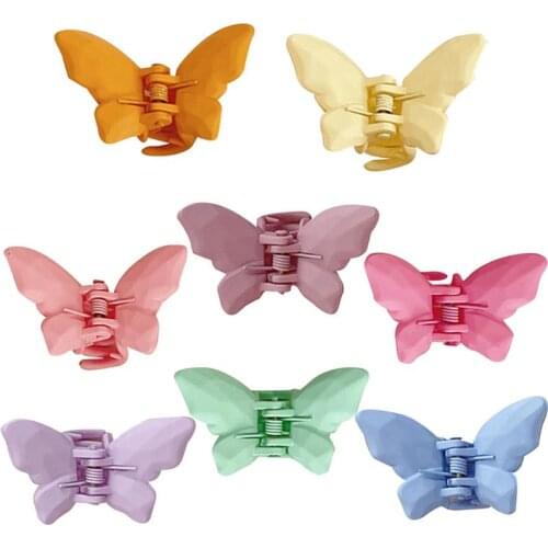 8pcs Korean Style Fashion Women Girls Butterfly Acrylic Hair Claws Hair Clips Headwear Transparent Women Hair Accessories