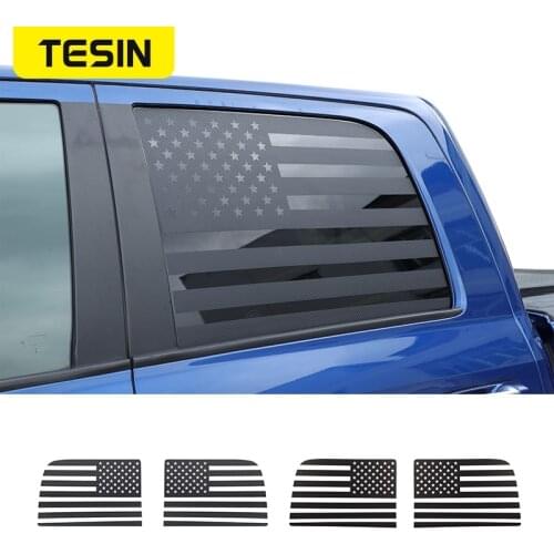 TESIN Car Stickers For Dodge RAM 1500 Car Rear Window USA Flag Decoration Sticker For Dodge RAM 2010-2017 2 Pcs Car Accessories