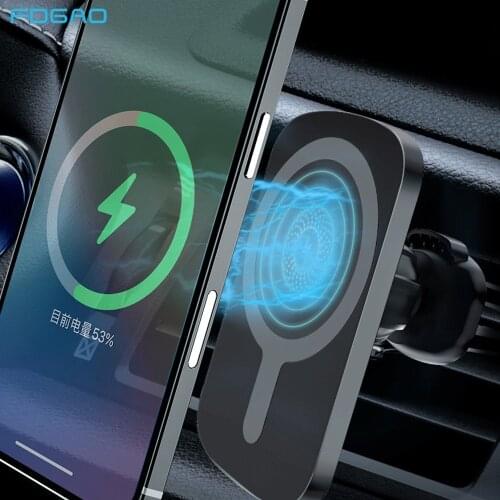 FDGAO 15W Magnetic Wireless Car Charger Mount Stand For iPhone 12 Pro Max Mini Fast Charging Wireless Chargers Car Phone Holder