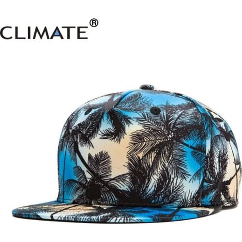 CLIMATE Beach Snapback Cap New Coconut Seaside Vacation Cap Rapper Hat 3D Printing Hip Hop Caps Street Dancer Dance Cap Hat Men