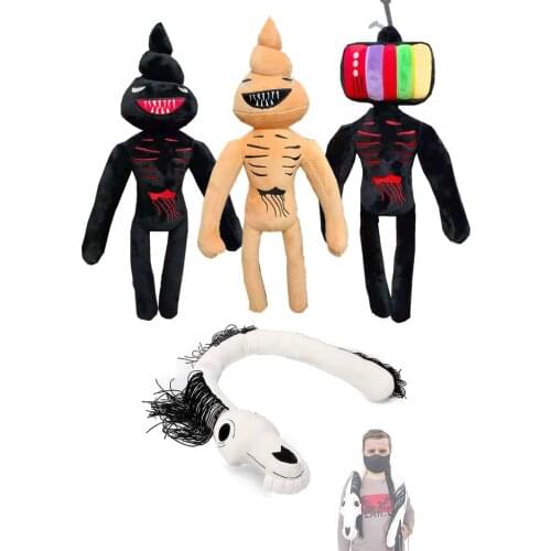 130cm Large Siren Head Long Horse Plush Toy Anime Monster White Long Horse Stuffed Plush Pillow Christmas Birthday Gift for Kids