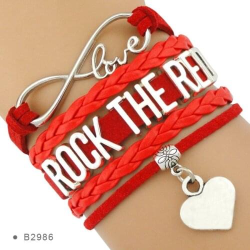 Rock the Red Heart Disease Arthritis Ovarian Cancer Scleroderma Rasta Heart Attack Asthma Spina Bifida Bracelets