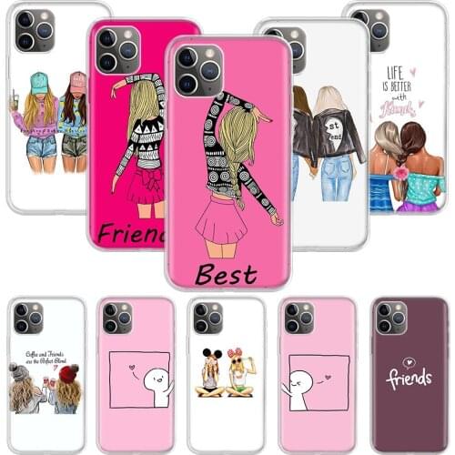 Best Friends BFF Matching Case for Apple iphone 11 12 Mini Pro XS Max XR X 7 8 6 6S Plus 5 5S SE 10 Ten Gift Silicone Phone Cove