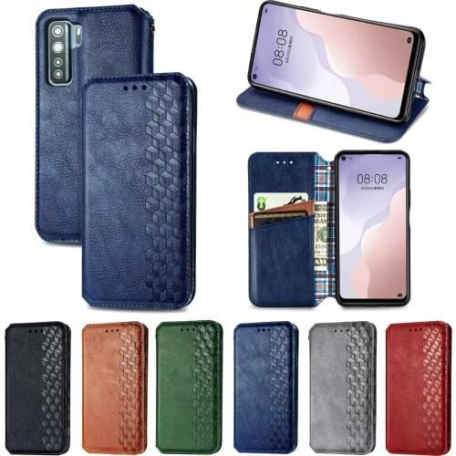 P40 lite Case Flip Leather Wallet Case For Huawei Enjoy 10S Y8p Y6p Y5p nova 7 SE Soft TPU Magnetic Suction Mobile Phone Bag
